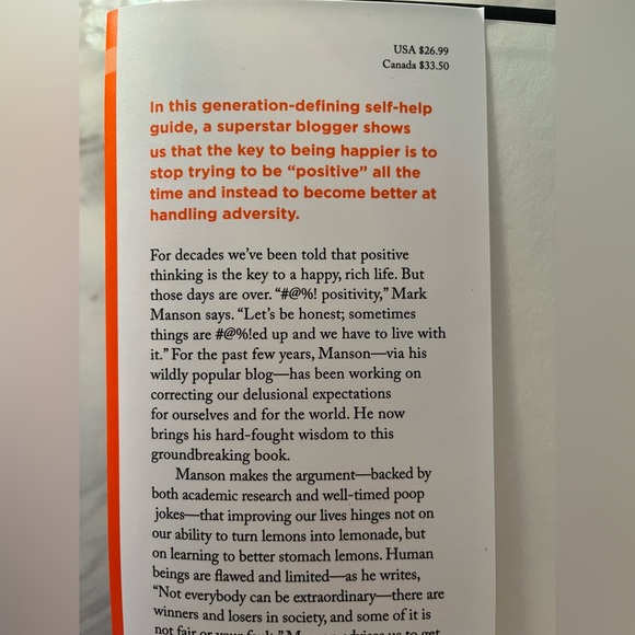 The Subtle Art of Not Giving A #a%! by Mark Manson book - Picture 3 of 6